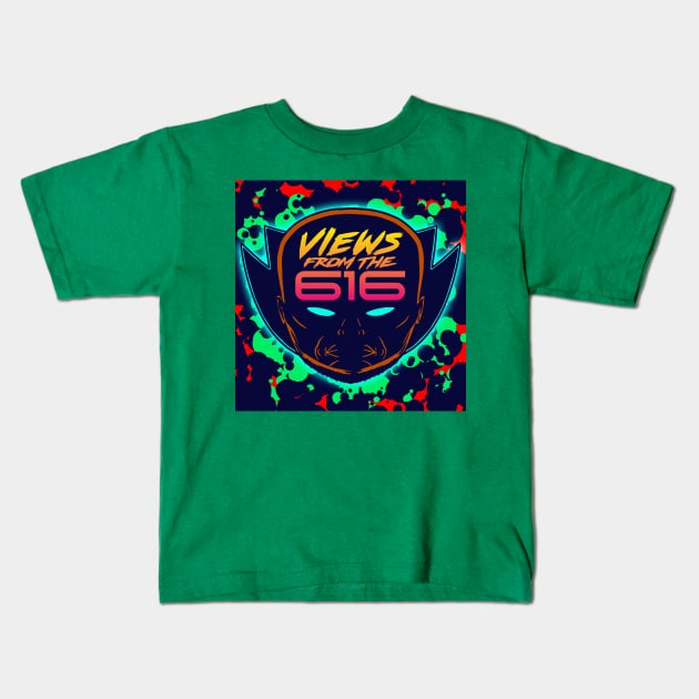 Green & Red Views From The 616 Logo (Front Only) Kids T-Shirt by ForAllNerds